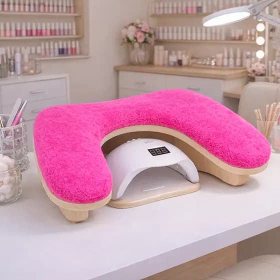 Apoio de Mãos Premium Angel Pelúcia Nails Designer Natural