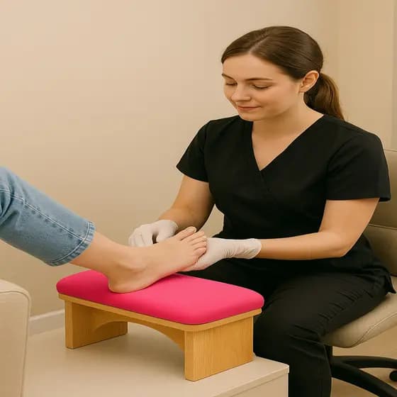 Apoio de Pés Pedicure Manicure Suporte para Pernas Ergonômico Retangular Crua