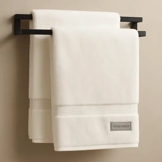 Suporte Para Toalha Toalheiro Duplo Porta Toalha De Parede Para Banheiro 50cm Preto