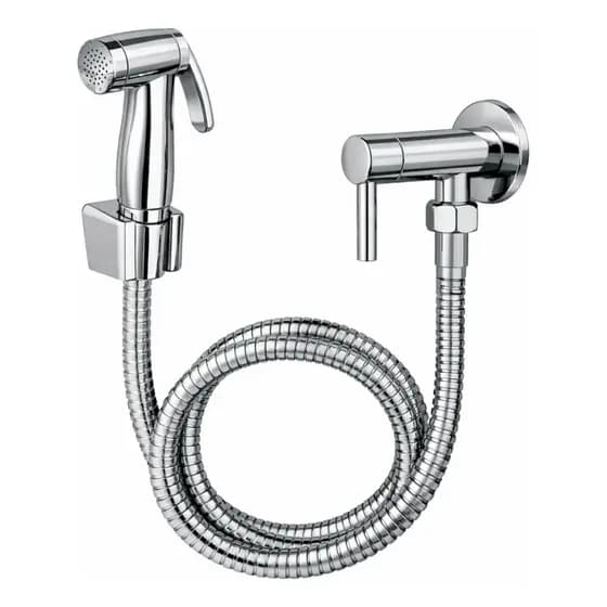 Ducha Higiênica Intima Para Banheiro Com Chuveirinho Cromada ABS 1/4 de Volta