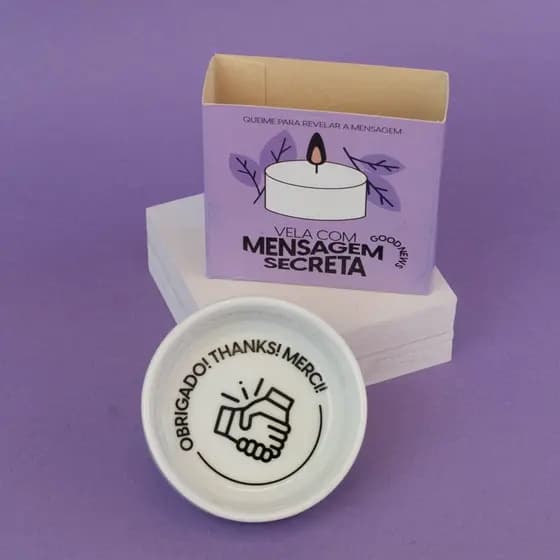 Vela Aromática Vanilla com Mensagem Secreta Presente Gratidão Decoração Criativa