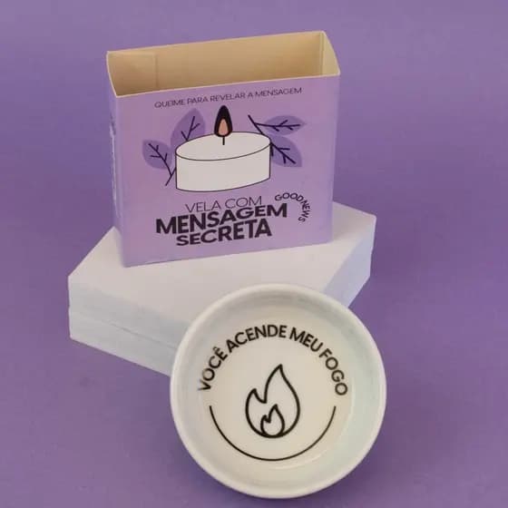 Vela Aromática Vanilla com Mensagem Secreta Presente Romântico Decoração Sensual