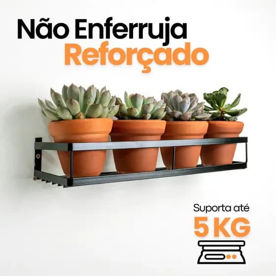 Suporte Vaso De Plantas Porta Flores Floreira Parede Aço Reforçado Não Enferruja