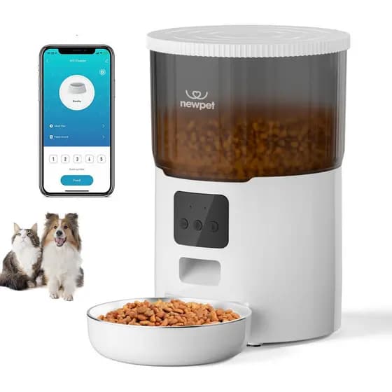 Alimentador De Ração Para Cães Gatos Dispensador Wifi 4 Ltrs - BivoltDispensador Newpet 2025