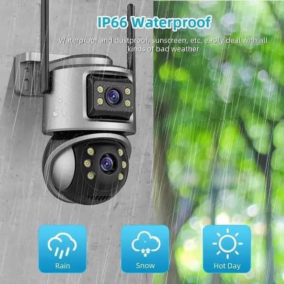Câmera de segurança YOOSEE IP66 Wi-Fi com lente dupla e sensor de movimento 360° 2025
