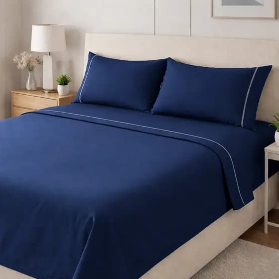 Kit Lençol Queen 4 Peças Jogo de Cama Completo com Elástico Lençol Superior 2 Fronhas Macio Cama Box
