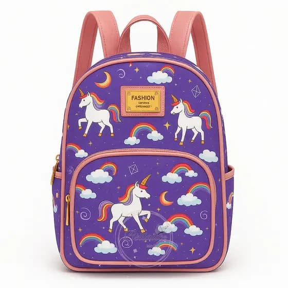 Mochila Infantil Maternidade Impermeável Estampa Unicórnio Escolar Passeio Creche Bebê