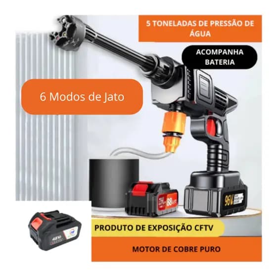 Lavadora De Pressão Portátil Bateria Lava Jato Recarregável Sem Fio vap
