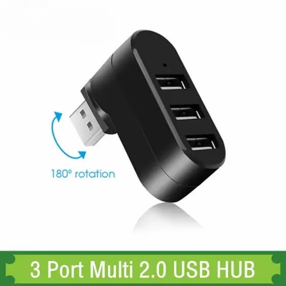 Adaptador USB Hub 2.0 Giratório De Alta Velocidade Leitor De Disco U Divisor 3 Portas 2.0 Para Computador PC Laptop Mac