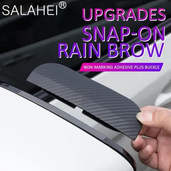 Espelho Retrovisor Automotivo Sobrancelha De Chuva , Protetor Com Textura De Fibra De Carbono Espessada Tipo Fivela