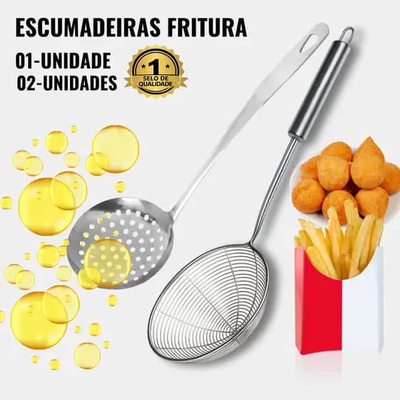Conjuntos de Escumadeiras de Frituras Profissionais para sua Cozinha – Tradicional, Fritura, Uso Doméstico, Profissional