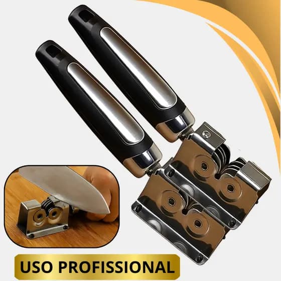 Amoladores Profissionais – Aço Inox com 3 Estágios Para Afiar Facas e Tesouras com Precisão