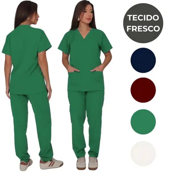 Pijama Cirúrgico Com Elastano Tecido Fresco Scrub Uniforme Hospitalar Enfermagem Médico Enfermeira