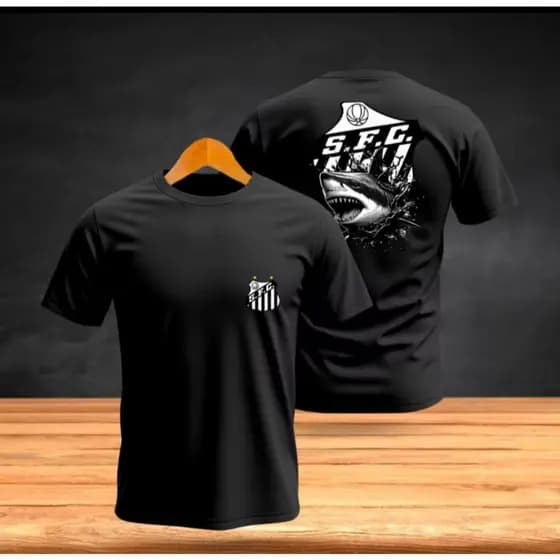 Camiseta Unissex Futebol Time Santos S.F.C Jogo P ao GG Algodão