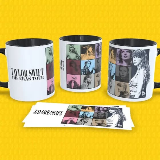 Caneca Taylor Swift The Eras Tour Folklore Midnights 1989 Cerâmica 325ml Premium Swiftie Pop