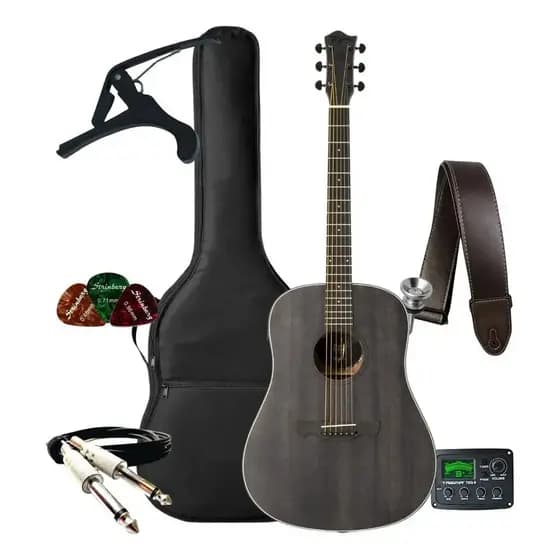 Kit Violão Tagima Tbw Black Tbw-100 Tbk Elétrico Acessórios