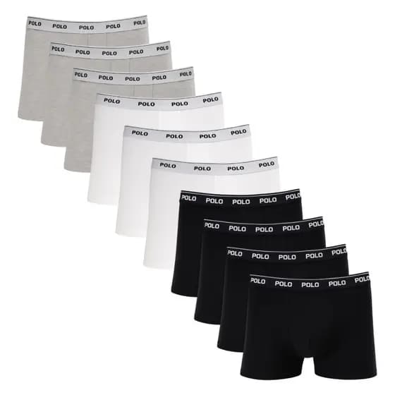 Kit 10 Cuecas Boxer Masculina Polo Star Algodão Cotton Modelo Tradicional Original Masculina