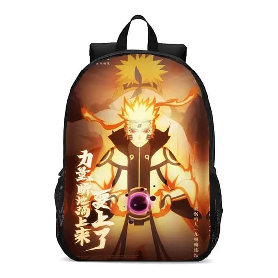 Mochila Escolar Naruto Uzumaki Konoha Anime Modo Sábio Novidade