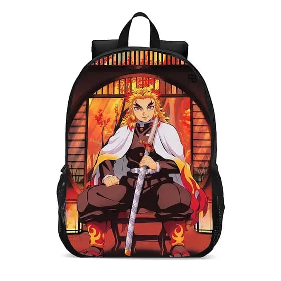 Mochila escolar infantil juvenil Kyojuro Rengoku demon slayer promoção