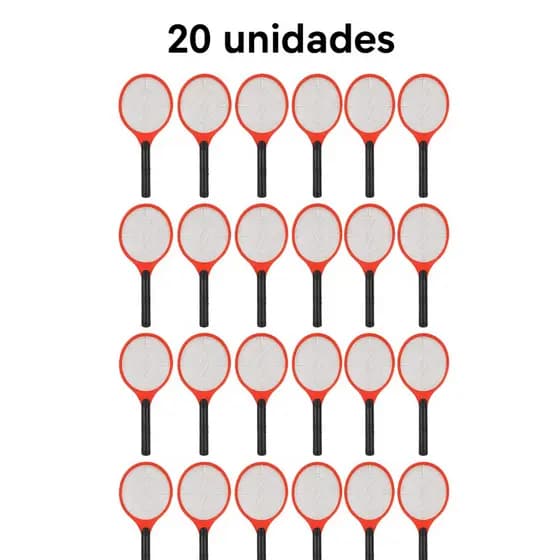 Kit Raquete Mata Mosquitos Bivolt Recarregável-20 Unidades