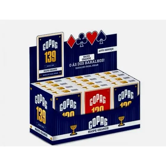 Kit com 2 CX de Baralho COPAG 139 NG ORIGINAL caixa fechada lacrado "NAIPE GRANDE" AZUL e VERMELHO cx c/12unidades Alt