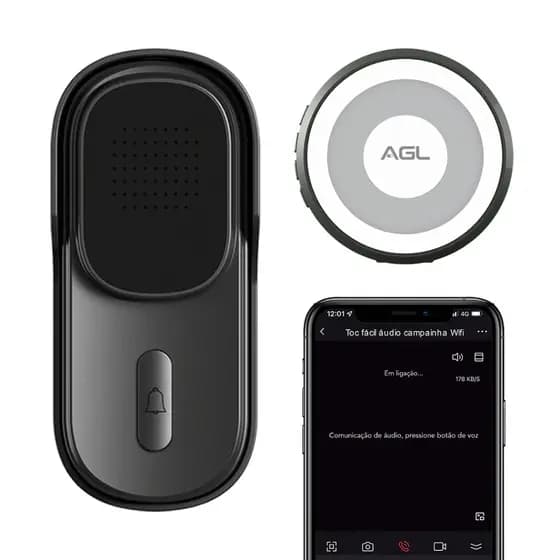 Campainha wifi sem fio toc fácil AGL