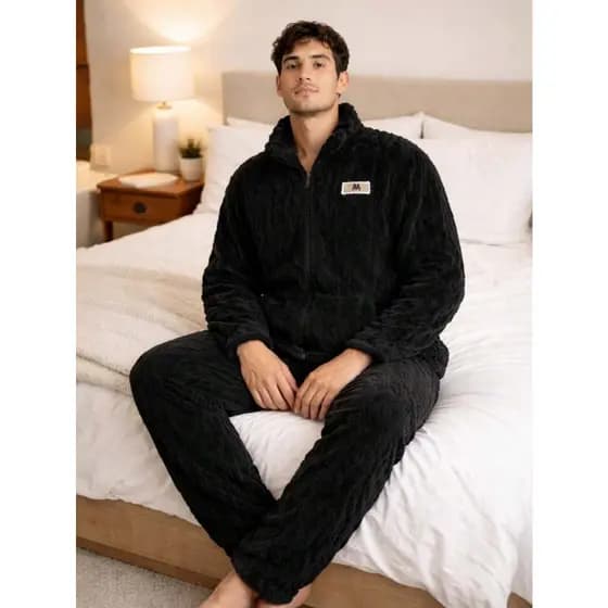 Pijama Masculino Inverno Premium Conjunto Blusa e Calça Moda Masculina Tendência Confortável Quente Macio Casual Luxo