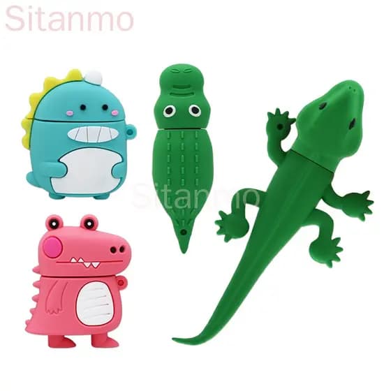 Pendrive USB 2TB 1TB 128GB 64GB 32GB Dinossauro Verde Dos Desenhos Animados 16GB 8GB 4GB 2GB 1GB Flash Drive Bonito Sili