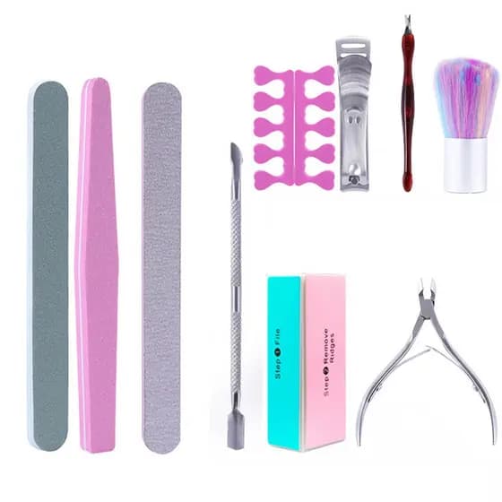 Kit de 10 Manicure Profissional Completo para Remoção de Unhas dos Dedos, Tesoura de Unhas e Cortador de Unhas