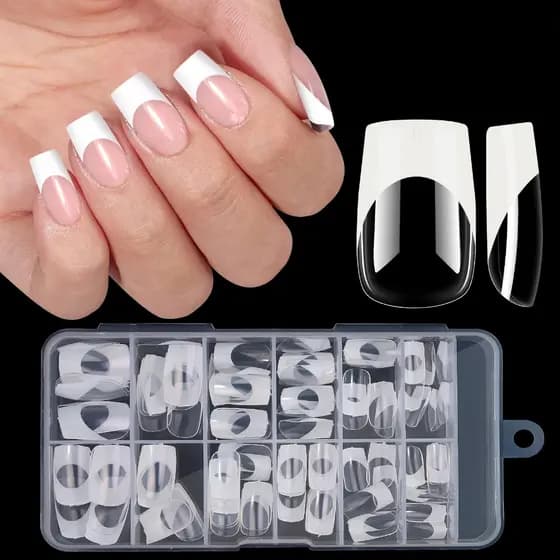 kit de 120PCS Unhas postiças francesas Unhas de extensão KIt de para unhas