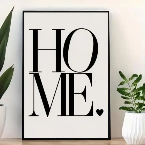 Quadro Placa Home Casa Lar Moderno Minimalista Luxo Sala Quarto Hall Contemporâneo Decoração Parede