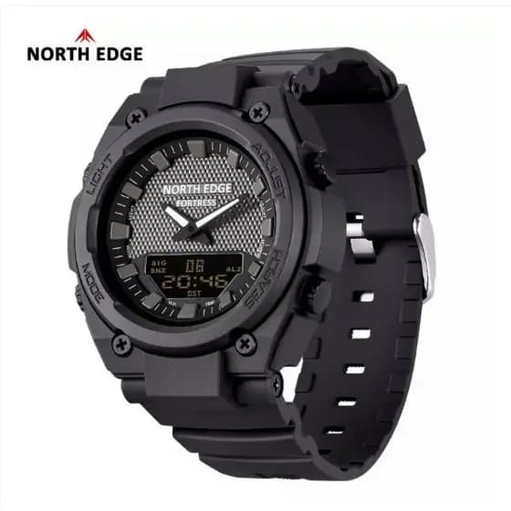 NORTH EDGE Fortress Relógio Digital Tático Masculino 5ATM esportivo militar Display Duplo