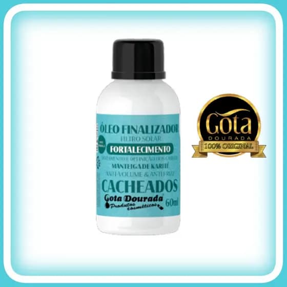 Óleo Finalizador Cabelos Cacheados e Ressecados Gota Dourada 60ml Anti-Frizz e Restauração