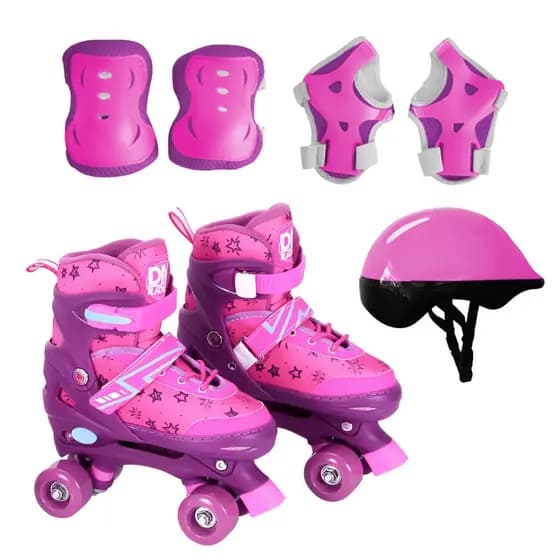 Patins Roller Ajustável 38 a 41 - Rosa - DM Toys
