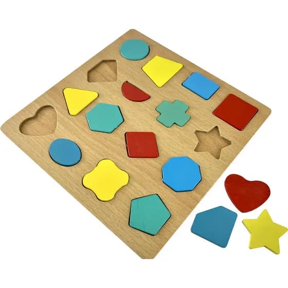 Brinquedo Pedagógico Encaixe Divertido Formas e cores em MDF