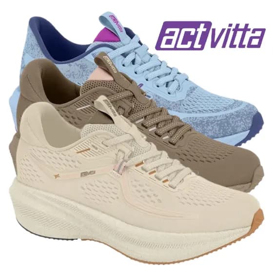 Actvitta Tênis Feminino 4849.306 com Cabedal Mesh Respirável e Entressola EVA para Performance