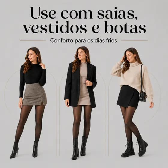 Meia Calça Termica Felpuda Feminina Quente Para Frio Inverno Peluciada Elastica Grossa do 36 ao 46