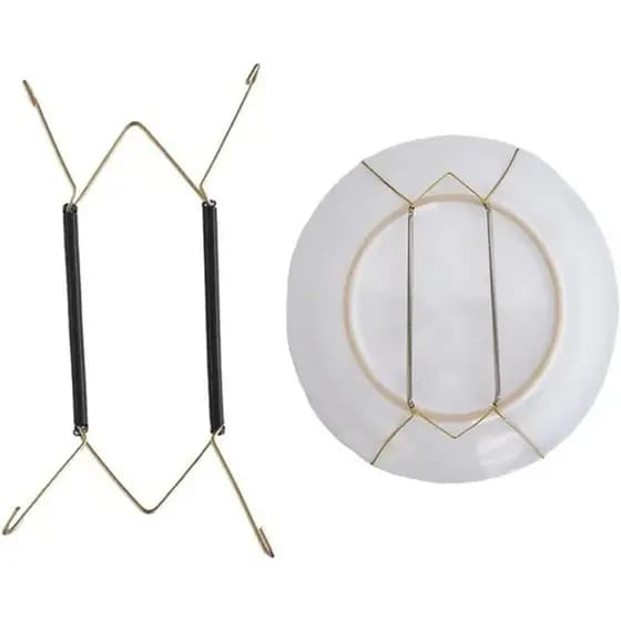 Suporte Gancho Com Mola Para Pendurar Pratos Decorativos Na Parede Em Arame De Aço 4 Garras
