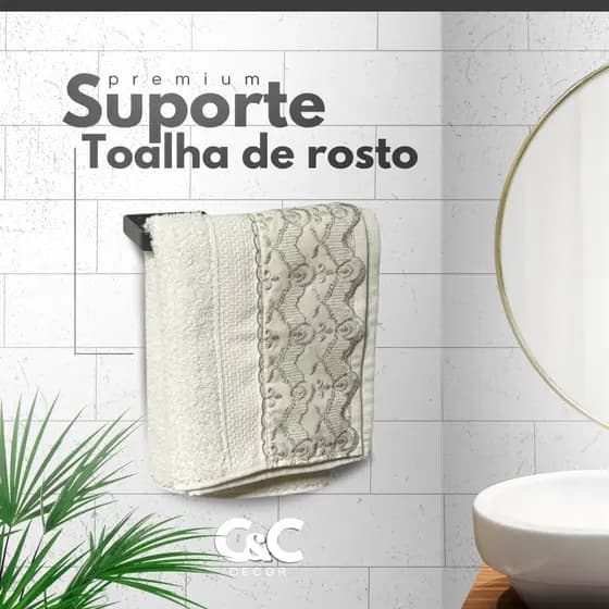 SUPORTE PORTA TOALHA TOALHEIRO DE ROSTO