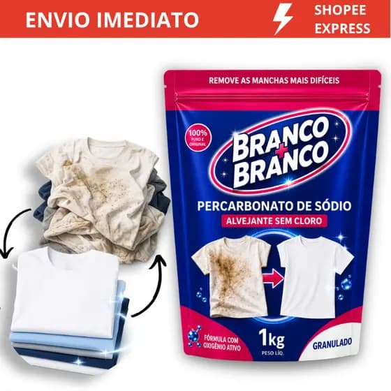 Percarbonato de Sódio 100% Puro Limpeza Em Geral Tira Manchas Roupas Brancas 500g/1kg /2kg