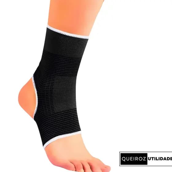 Tornozeleira Elástica Azul e Preta – 1 Unidade – Suporte e Proteção para Treino reforçada