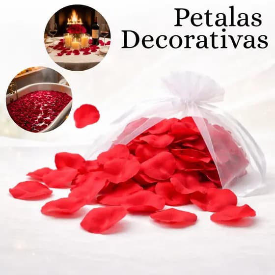 Kit 2000 Pétalas De Rosas Decoração Casamento Dia dos Namorados Brancas Artificial Vermelho