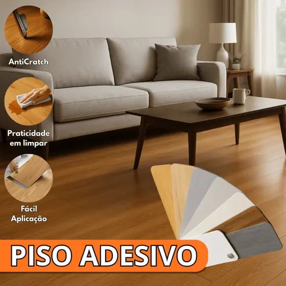 5㎡ Adesivo de Piso Madeira Moderno Antiderrapante Lavável 91,4x15,2cm vinílico