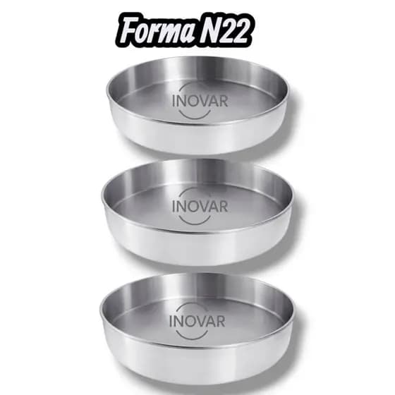 Formas 22Cm Assadeira Redonda Baixa 22x5 Reta em Alumínio Resistente e Durável