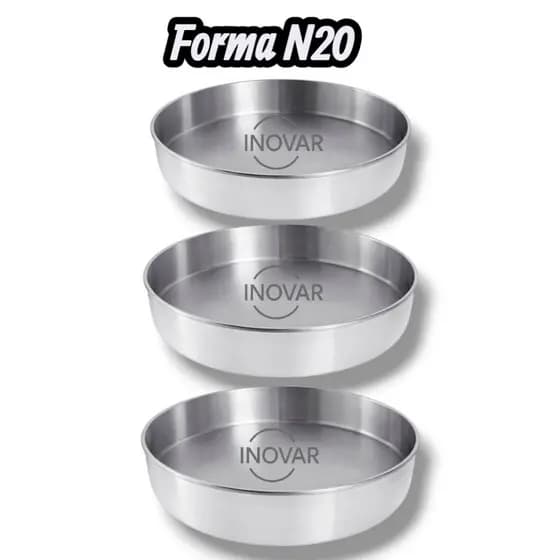 Formas 20CM Assadeira Redonda Baixa 20x5 Reta em Alumínio Resistente e Durável