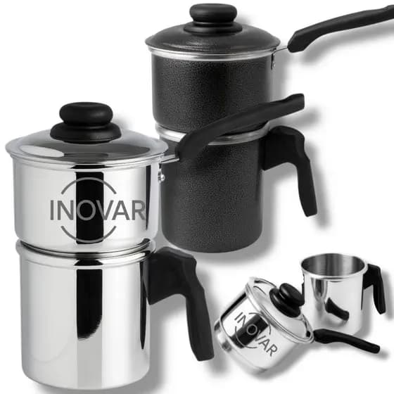 Cuscuzeira Duplex Cuscuzeiro Mini e Fervedor de Café e Chá Resistente e Durável