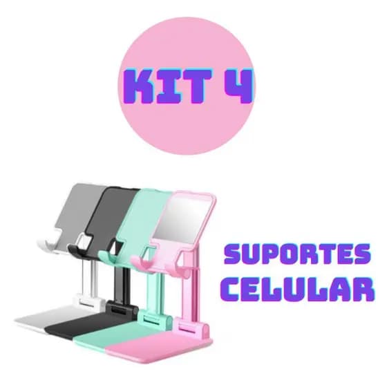 KIT 4 Suporte De Celular Universal Mesa Apoio Dobrável Tablet Base CORES SORTIDAS