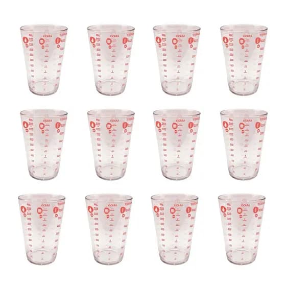 Kit 12 Copo Plástico Medidor Graduado 500ml Livre De BPA Dosador