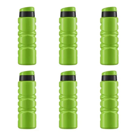 Kit 6 Squeeze Academia 750ml Verde Fluorescente Garrafa Esportiva