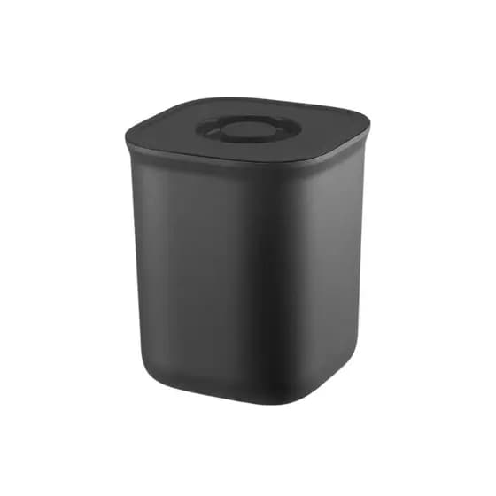 Lixeira 4 L com Tampa Preta Plástica Compacta para Cozinha, Banheiro